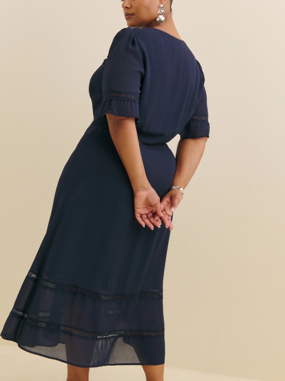 Reformation Woodson Dress Es Blue - Size 22